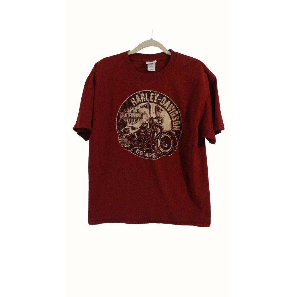 Harley-Davidson Go Ape T-Shirt Men's L Red Maroon Wahoo Port Aransas Texas